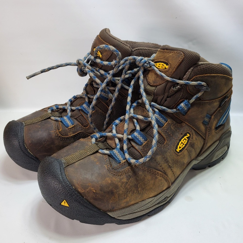 KEEN Detroit XT Mid Work Boot Mens 8D Brown Steel Toe Waterproof Leather Hiking
